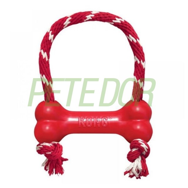 Kong Goodie Bone Kemik Şeklinde İp Sallantılı Köpek Oyuncağı Medium Kırmızı