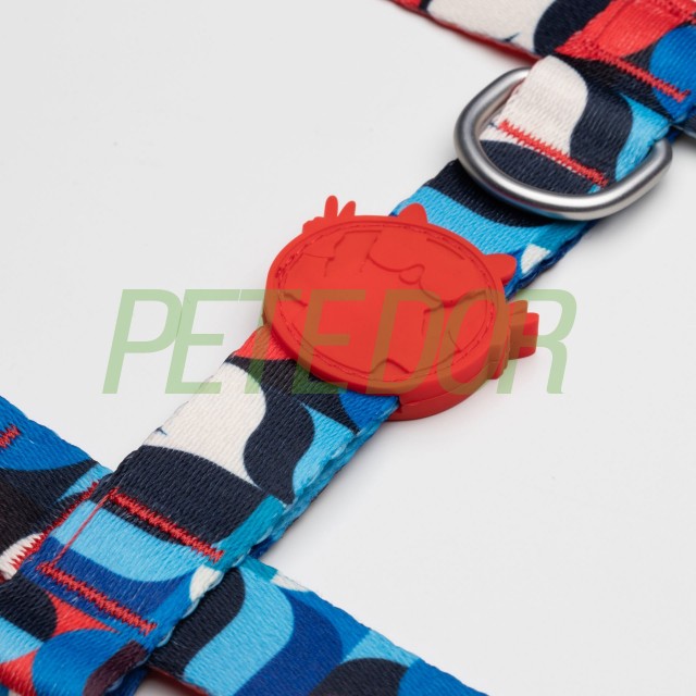 Lindo Dogs Red Line H Tipi Köpek Göğüs Tasması Kırmızı/Mavi Beden Large