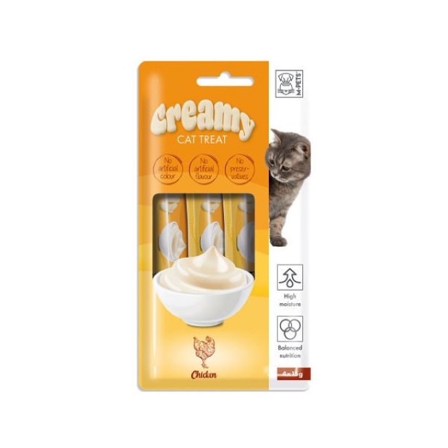 M-Pets Creamy Tavuklu Sıvı Kedi Ödülü 15 Gr 4 Adet