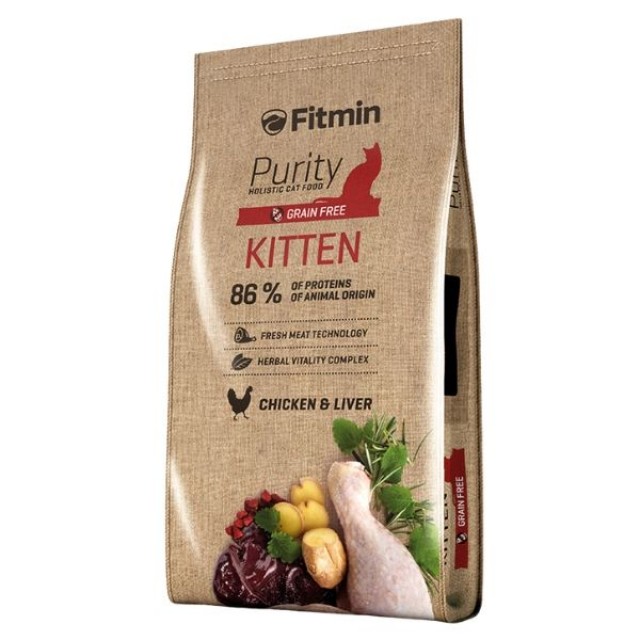 Fitmin Purity Kitten Tavuk ve Ciğerli Tahılsız Yavru Kedi Maması 10 Kg