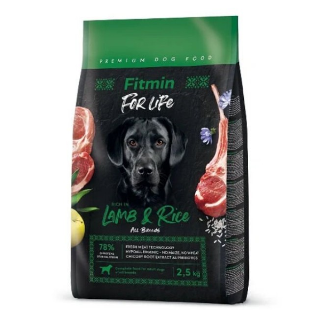 Fitmin For Life Tüm Irklar için Kuzu Etli ve Pirinçli Yetişkin Köpek Maması 2.5 Kg