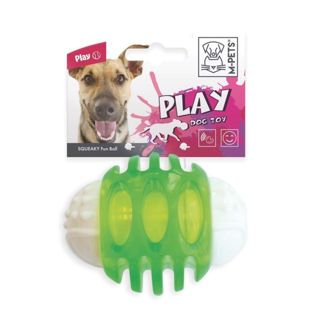 M-Pets Şeffaf Top Köpek Oyuncağı 6.7 Cm Beyaz/Yeşil