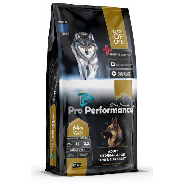 Pro Performance Kuzu Etli ve Yaban Mersinli Orta ve Büyük Irk Yetişkin Köpek Maması 12 Kg