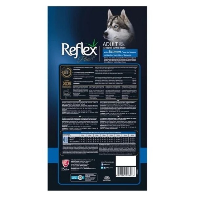 Reflex Plus Somonlu Orta ve Büyük Irk Yetişkin Köpek Maması 3 Kg