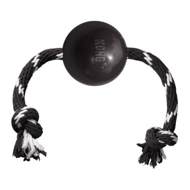 Kong Extreme Top İp Sallantılı Sesli Sert Plastik Köpek Oyuncağı Large Siyah
