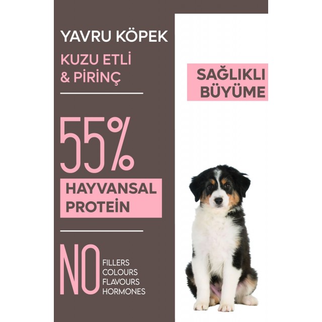 Animal World Puppy Kuzu Etli ve Pirinçli Yavru Köpek Maması 15 Kg
