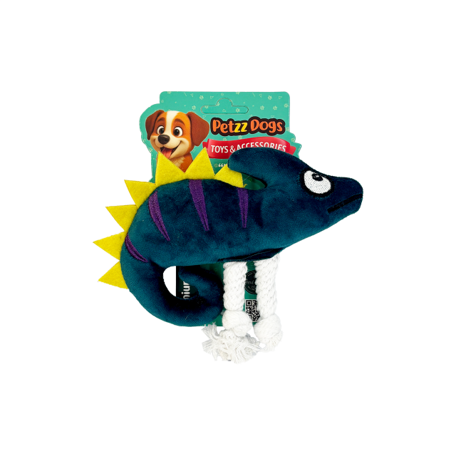 PetzzDogs Buka Sesli Dayanıklı Peluş Köpek Çiğneme Oyuncağı Mavi 14x25 Cm