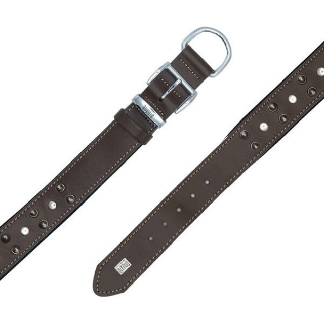 Doggie Comfort Deri Çivili Köpek Boyun Tasması Small Kahverengi 4x47-55 Cm