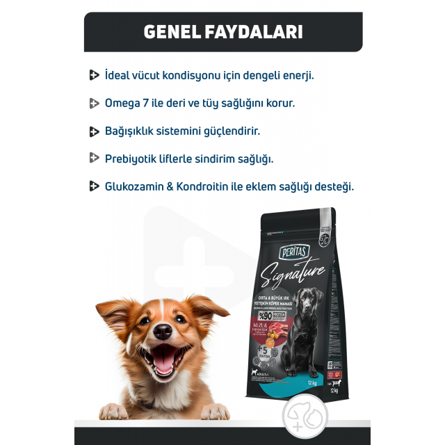 Signature Kuzulu Orta ve Büyük Irk Yetişkin Köpek Maması 12 Kg