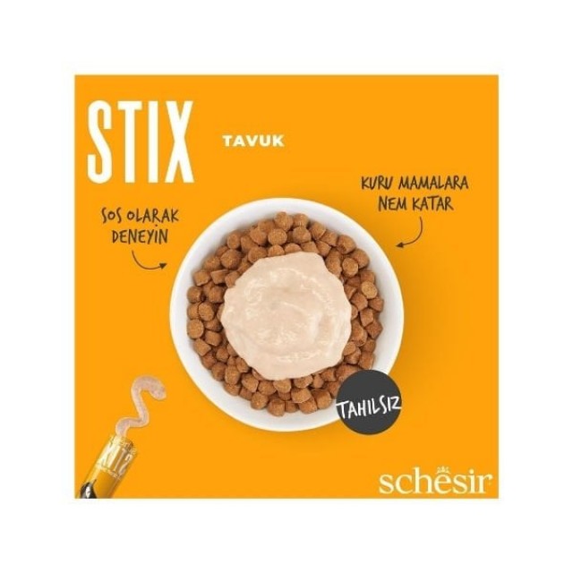 Schesir Cat Stick Tavuklu Sıvı Kedi Ödül Maması 1 Adet 6x15 Gr