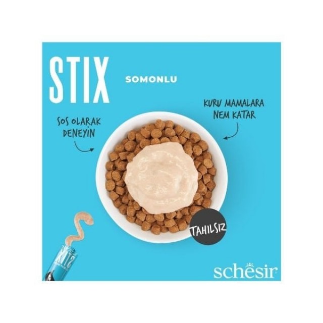 Schesir Cat Stick Somonlu Sıvı Kedi Ödül Maması 1 Adet 6x15 Gr