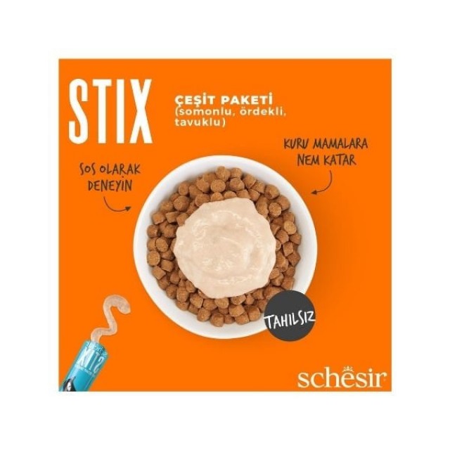 Schesir Cat Stick Karışık Lezzetli Sıvı Kedi Ödül Maması 1 Adet 6x15 Gr