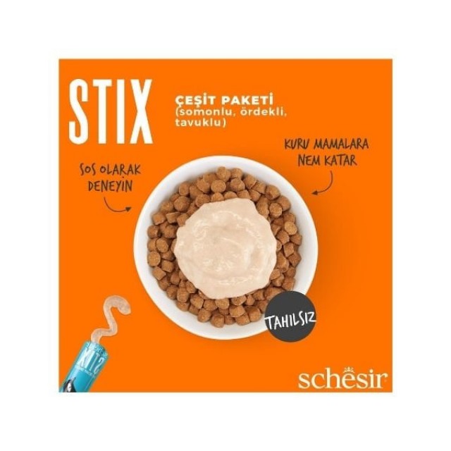 Schesir Cat Stick Karışık Lezzetli Sıvı Kedi Ödül Maması 6 Adet 15 Gr