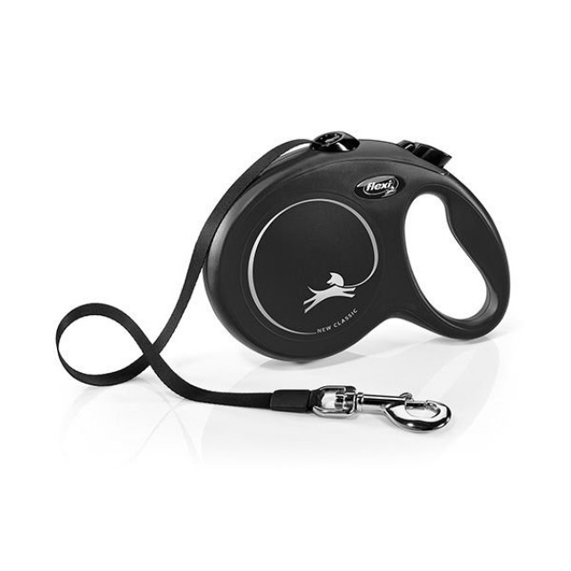 Flexi New Classic Şerit Otomatik Köpek Gezdirme Tasması Large Siyah 5 Mt
