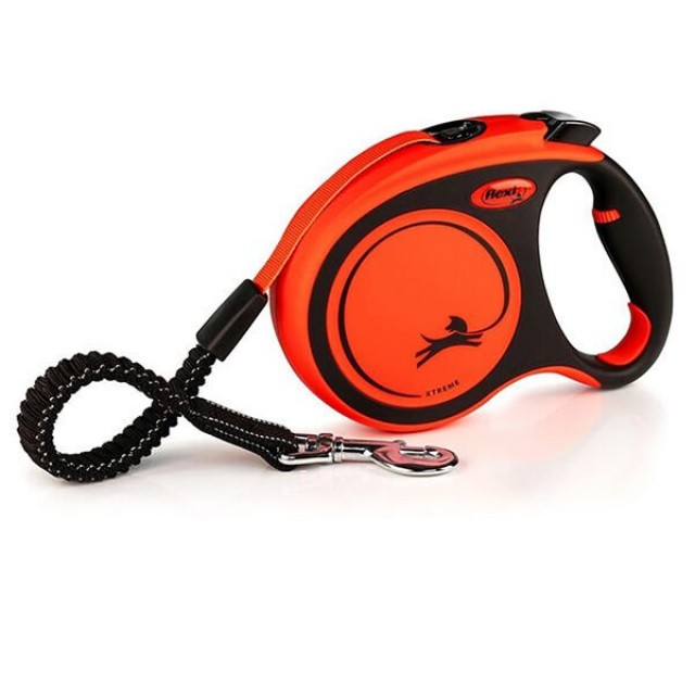 Flexi Xtreme Şerit Otomatik Köpek Gezdirme Tasması Kırmızı/Siyah Large 5 Mt