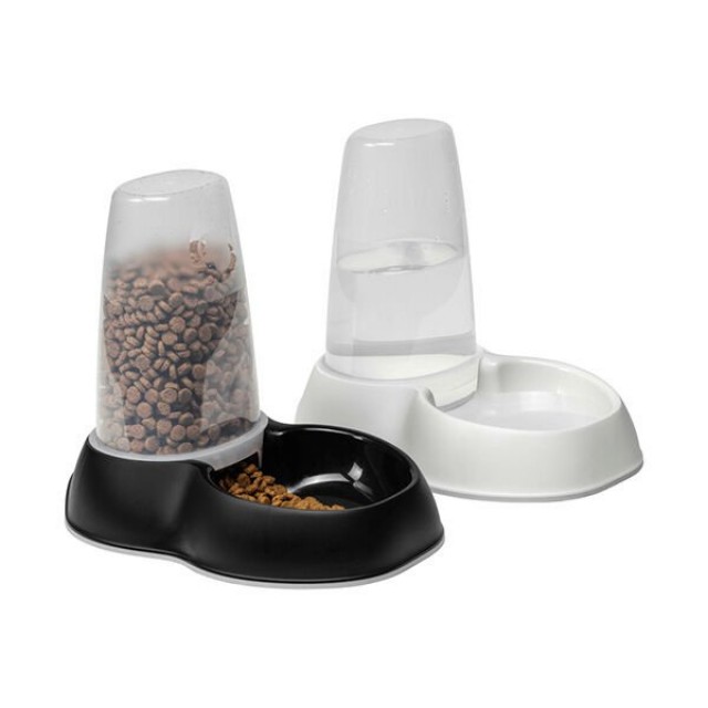 Moderna Seniflo Kedi ve Köpek için Hazneli Mama ve Su Kabı Siyah 1.5 Lt