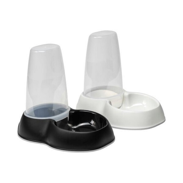 Moderna Seniflo Kedi ve Köpek için Hazneli Mama ve Su Kabı Siyah 1.5 Lt