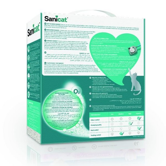 Sanicat Active White Ultra Topaklanan Doğal Kedi Kumu 1 Adet 6 Lt