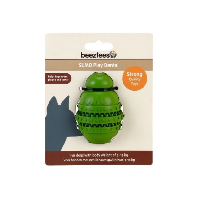 Beeztees Sumo Dental Ödül Hazneli Kauçuk Köpek Çiğneme Oyuncağı Large Yeşil 15 Cm