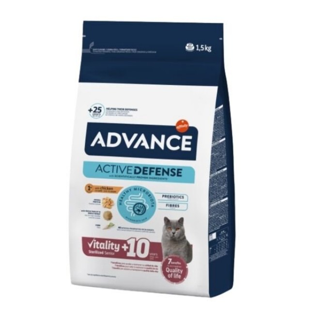 Advance Sterilised Senior +10 Yaş Kısırlaştırılmış Yaşlı Kedi Maması 1.5 Kg
