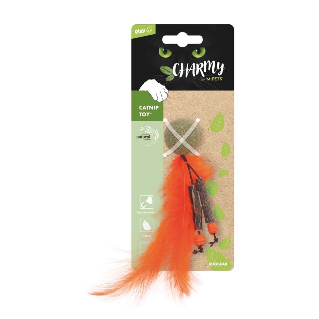 M-Pets Charmy Bugbear Catnipli Tüylü Top Kedi Oyuncağı 11.5 Cm Turuncu