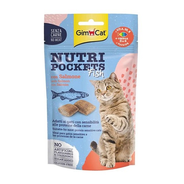 Gimcat Nutri Pockets Somon Balıklı Kedi Ödül Maması 60 Gr