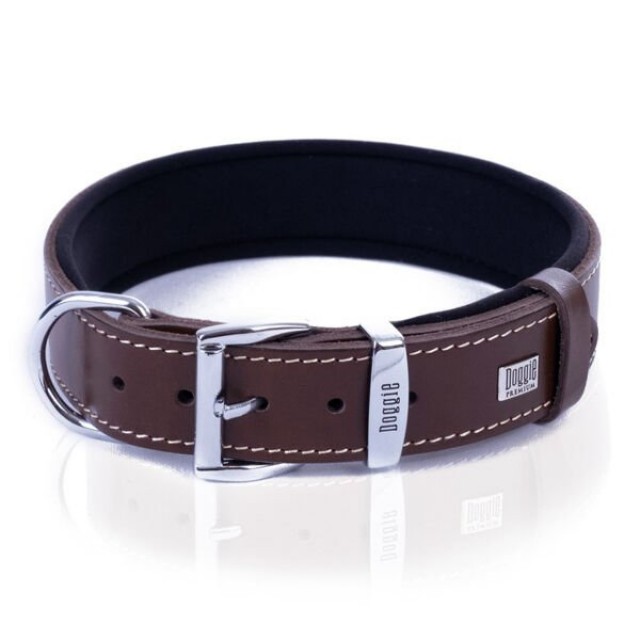 Doggie Comfort Deri Kemik Desenli Köpek Boyun Tasması Small Kahverengi 4x47-55 Cm