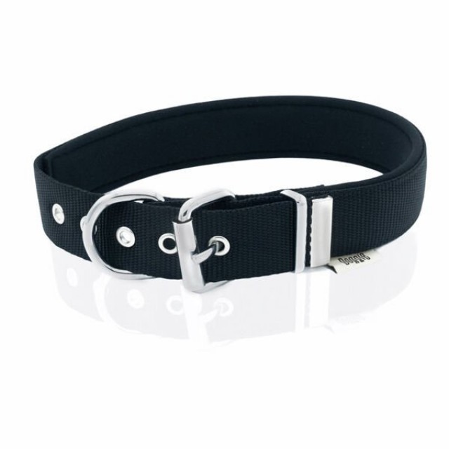 Doggie Comfort Dokuma Kemikli Köpek Boyun Tasması Medium Siyah 3x42-50 Cm