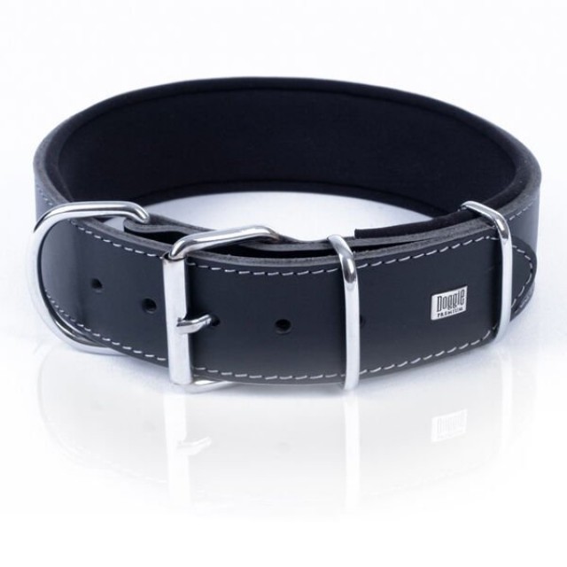 Doggie Dayanıklı Deri Köpek Boyun Tasması Small Siyah 5x50-60 Cm