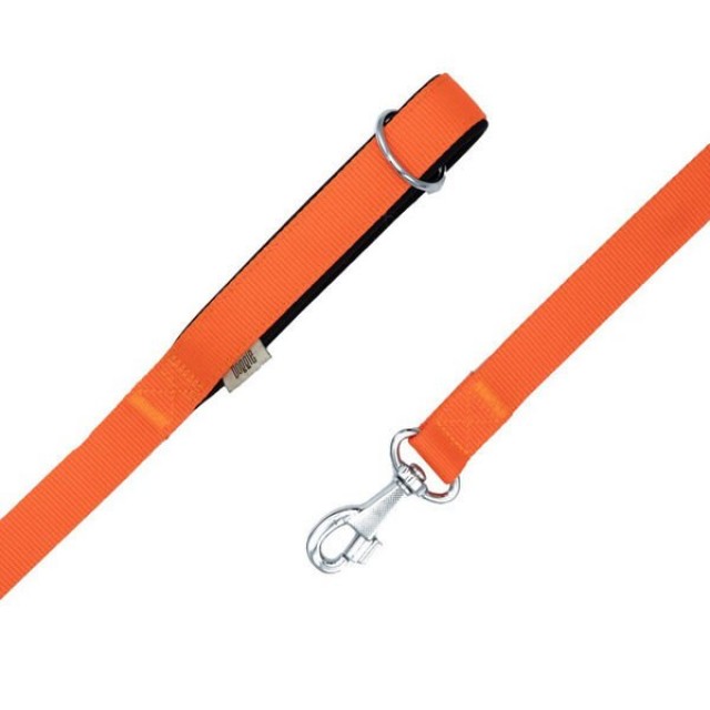 Doggie Comfort Dokuma Köpek Gezdirme Tasması Medium Turuncu 2.5x120 Cm