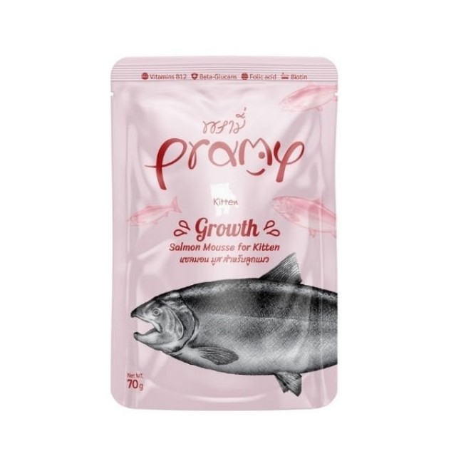 Pramy Mousse Somonlu Pouch Yavru Konserve Kedi Maması 1 Adet 70 Gr