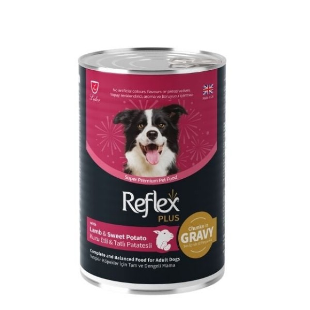 Reflex Plus Sos İçinde Kuzu Etli ve Tatlı Patatesli Yetişkin Konserve Köpek Maması 1 Adet 400 Gr