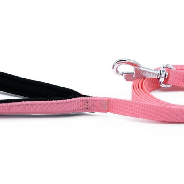 Doggie Comfort Dokuma Köpek Gezdirme Tasması Medium Pembe 1.5x160 Cm