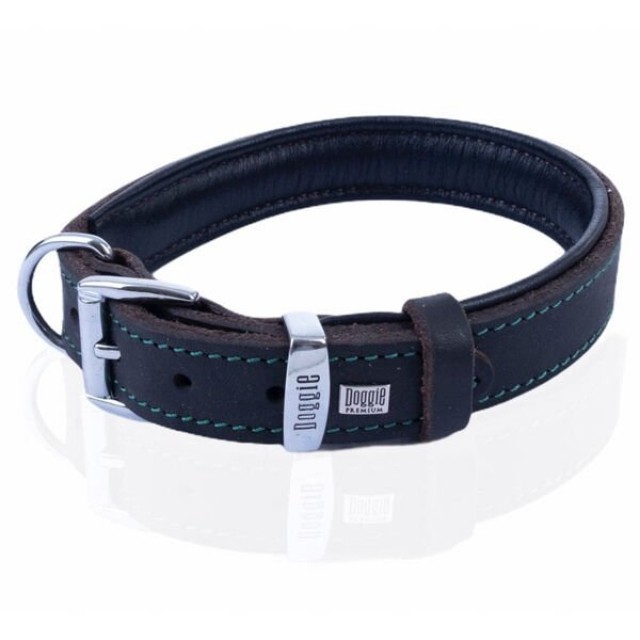 Doggie Yağlı Deri Köpek Boyun Tasması Medium Kahverengi 3.5x47-55 Cm