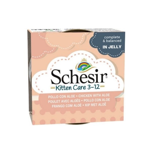 Schesir Kitten Tavuk ve Aloeveralı Yavru Konserve Kedi Maması 1 Adet 85 Gr
