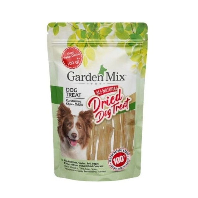 Garden Mix Kurutulmuş Kuzu Kelle Derisi Köpek Ödül Maması 1 Adet 100 Gr