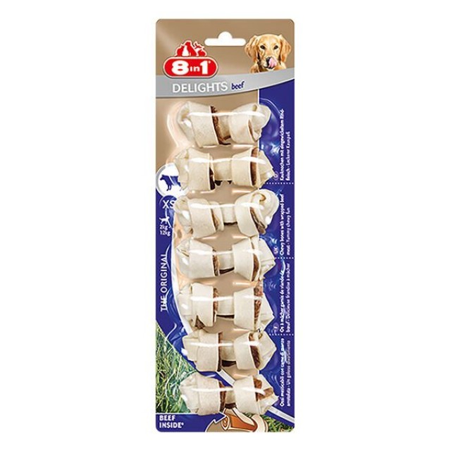 8in1 Delights Bones Biftekli Köpek Kemik Ödülü Xsmall 84 Gr