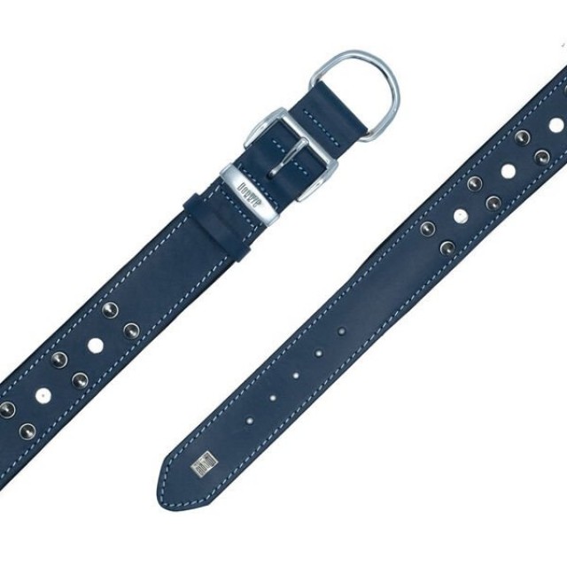 Doggie Comfort Deri Çivili Köpek Boyun Tasması Small Mavi 4x47-55 Cm