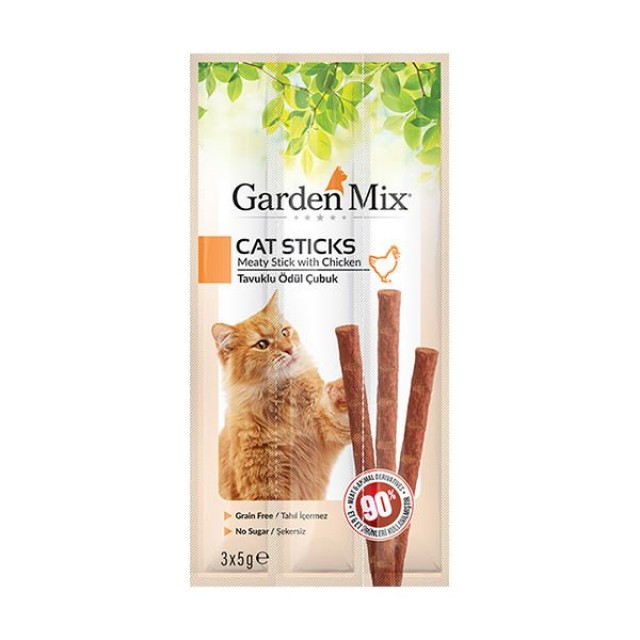 Garden Mix Tavuklu Stick Kedi Ödül Maması 3 Adet 15 Gr