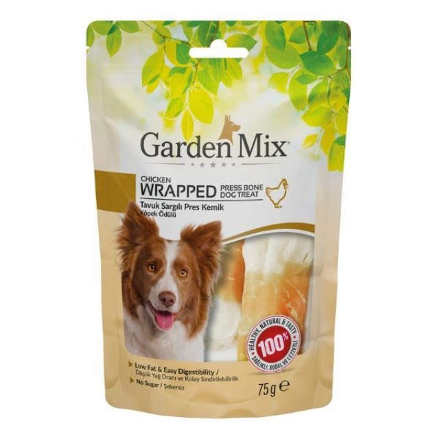 Garden Mix Sargılı Pres Kemik Düşük Yağlı Şekersiz Köpek Ödül Maması 1 Adet 75 Gr