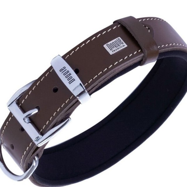 Doggie Comfort Deri Çivili Köpek Boyun Tasması Medium Kahverengi 3x42-50 Cm