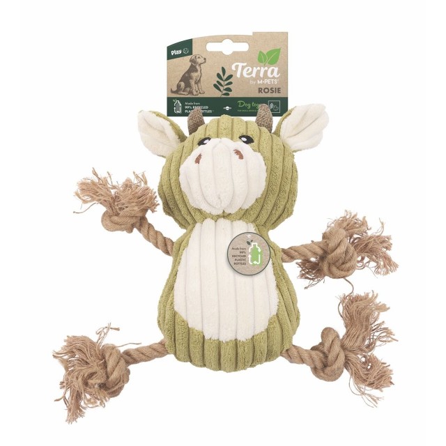 M-Pets Rosie Peluş Kedi ve Köpek Oyuncağı 28x23x11 Cm Beyaz/Yeşil