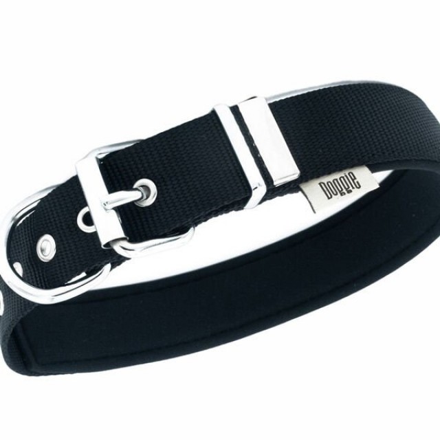 Doggie Comfort Dokuma Köpek Boyun Tasması Medium Siyah 3x42-50 Cm