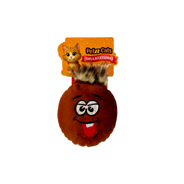 PetzzCats Mino Matatabi ve Çıngırak Sesli Peluş Kedi Oyuncağı Kahverengi 13x11 Cm