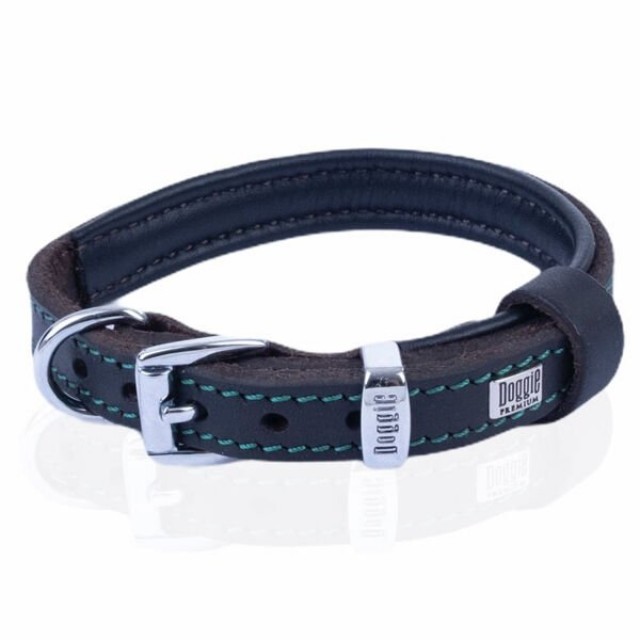 Doggie Yağlı Deri Köpek Boyun Tasması Medium Kahverengi 1.5x25-30 Cm