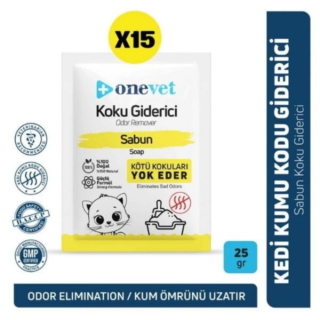 OneVet Kedi Kumu Koku Giderici 15x25 Gr Sabunlu