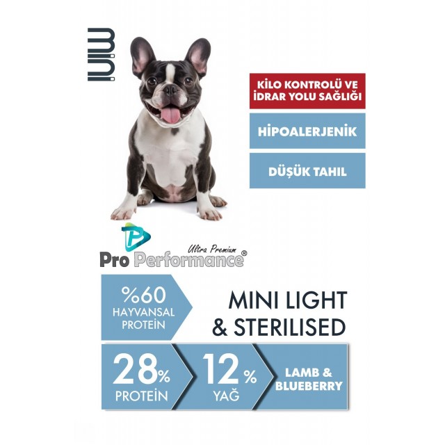 Pro Performance Kuzu Etli ve Yaban Mersinli Hipolaerjenik Küçük Irk Kısırlaştırılmış Köpek Maması 7 Kg