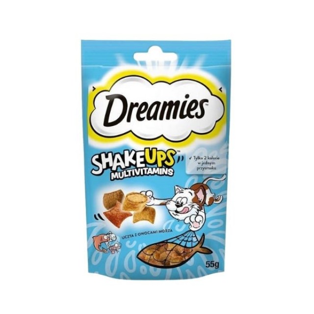 Dreamies ShakeUps Multivitamins Ton Balığı Somon ve Karidesli Kedi Ödül Maması 1 Adet 55 Gr