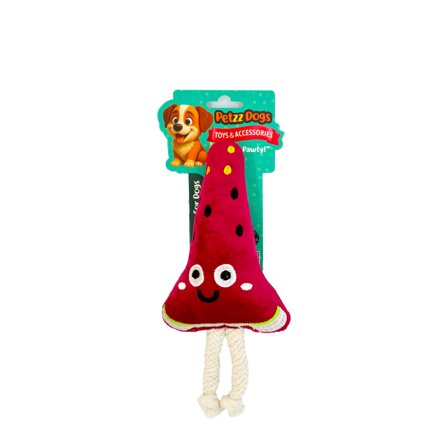 PetzzDogs Melon Sesli Dayanıklı Peluş Köpek Çiğneme Oyuncağı Bordo 22x9 Cm
