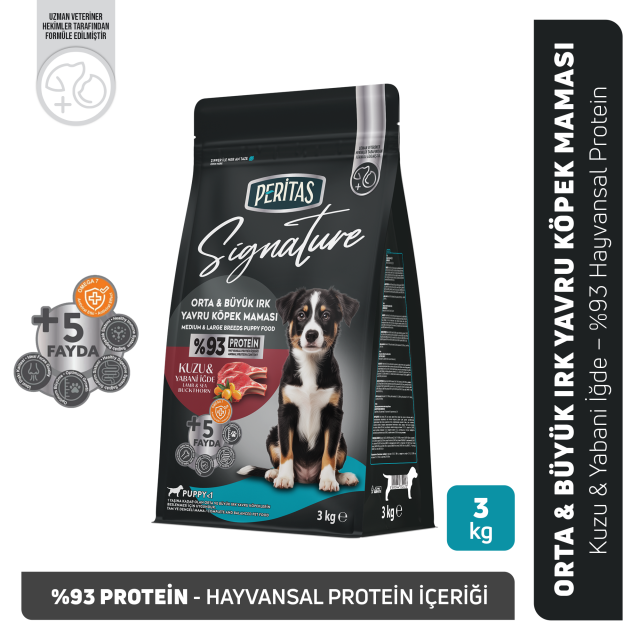 Signature Kuzulu Orta ve Büyük Irk Yavru Köpek Maması 3 Kg